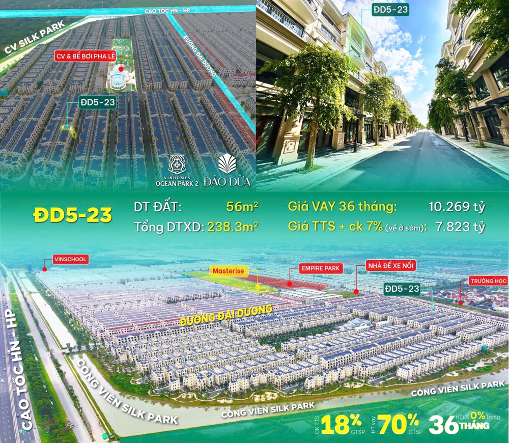 ĐẢO DỪA 5 - ĐẢO NHÀ GIÀU VINHOMES OCEAN PARK 2 THE EMPIRE