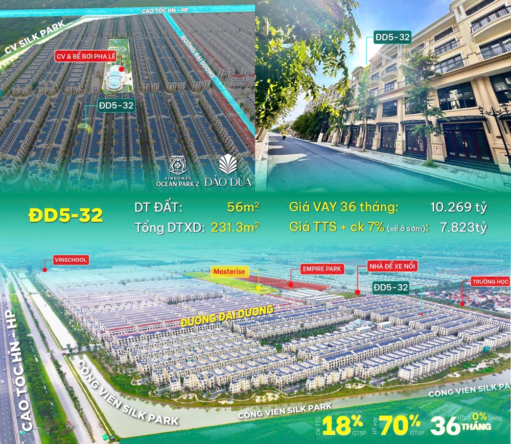 ĐẢO DỪA 5 – ĐẢO NHÀ GIÀU VINHOMES OCEAN PARK 2 THE EMPIRE