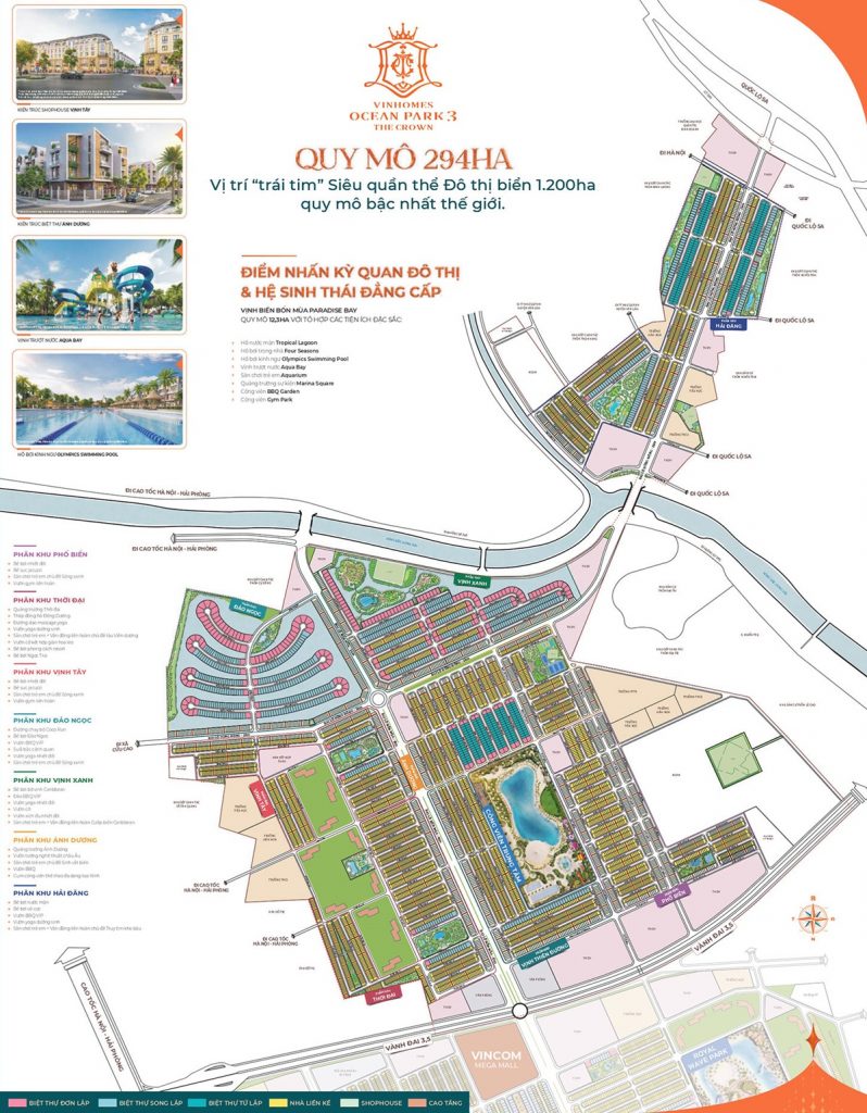 Mặt bằng tổng thể Vinhomes Ocean Park 3 The Crown