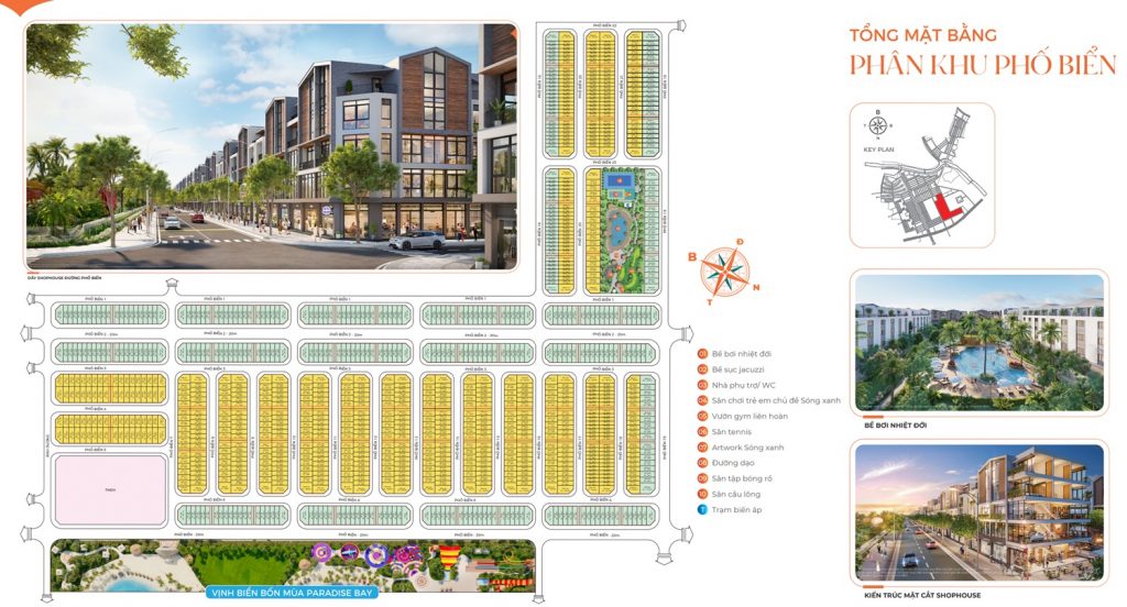 Mặt bằng phân khu phố biển Vinhomes Ocean Park 3 The Crown