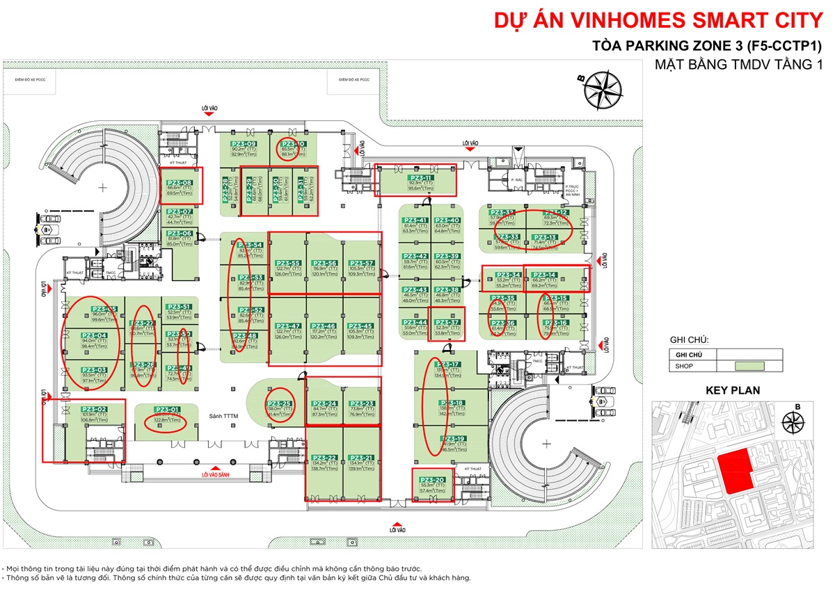 Cho thuê Parking Zone 3 Vinhomes Smart City Nam Từ Liêm Hà Nội