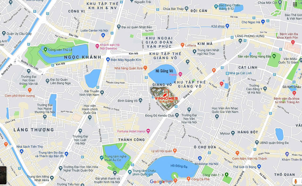 Vinhomes The Gallery (Vinhomes Giảng Võ) mở bán 199 căn shophouse thương mại