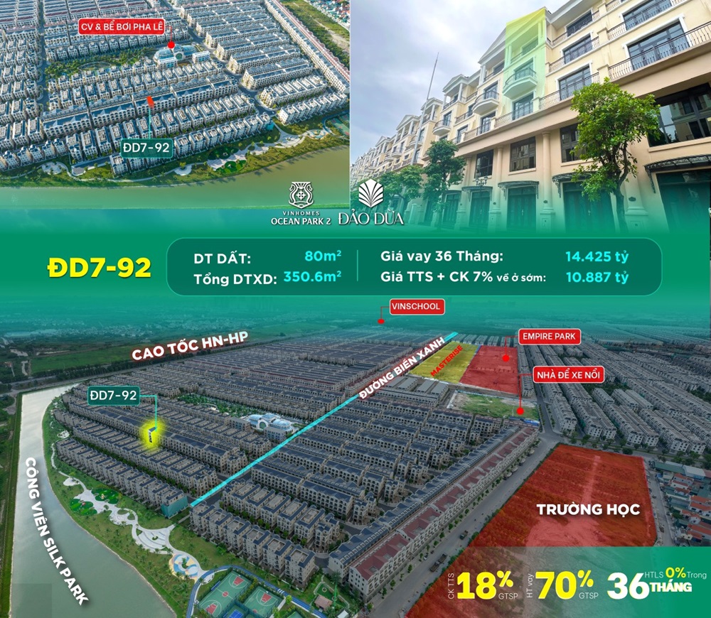 Đảo Dừa 7 Vinhomes Ocean Park 2 The Empire DT 80m2