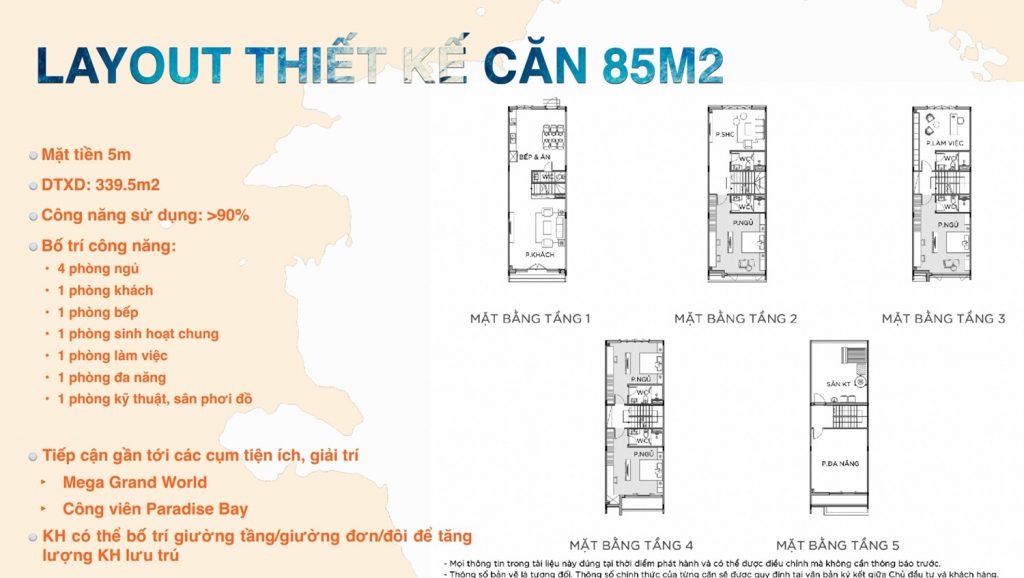 Layout thiết kế căn 85m2 Phố Biển