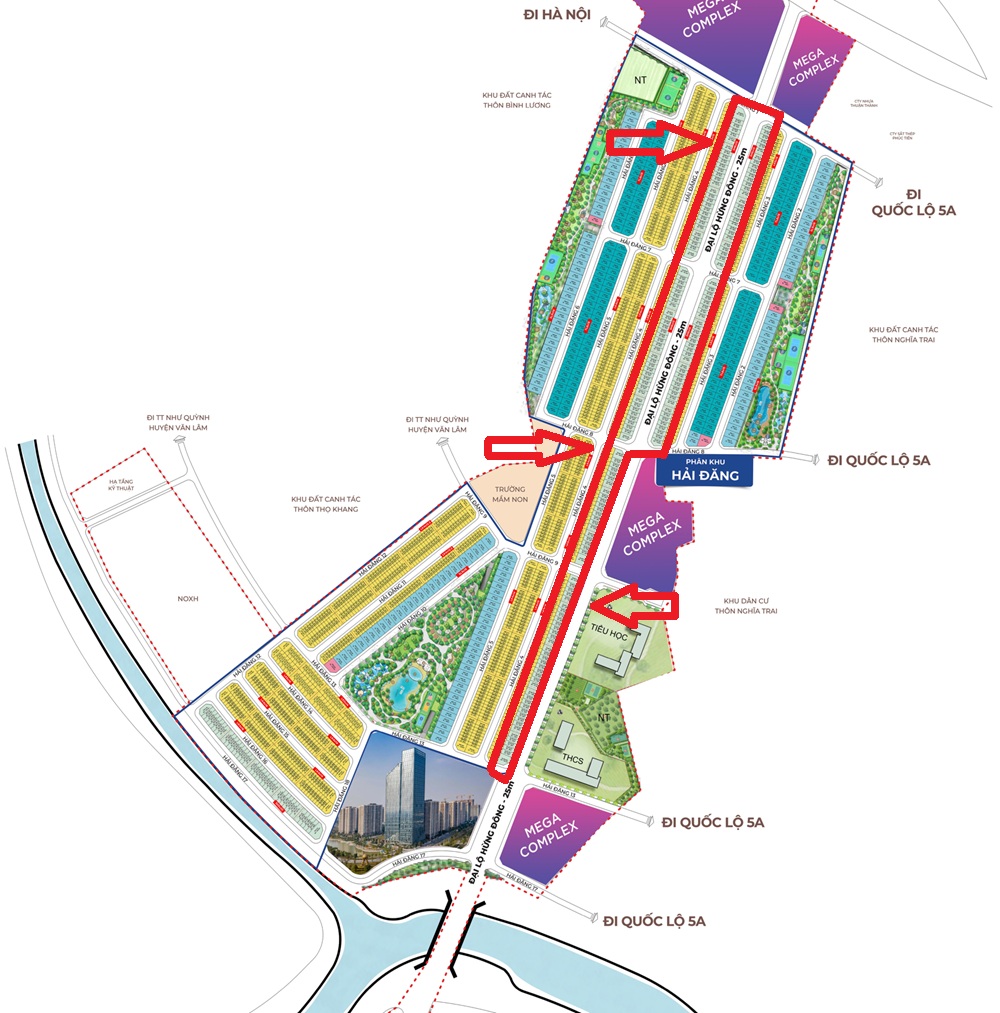 Shophouse Hải Đăng Đại Lộ Hừng Đông 25m Vinhomes Ocean Park 3 The Crown Hưng Yên