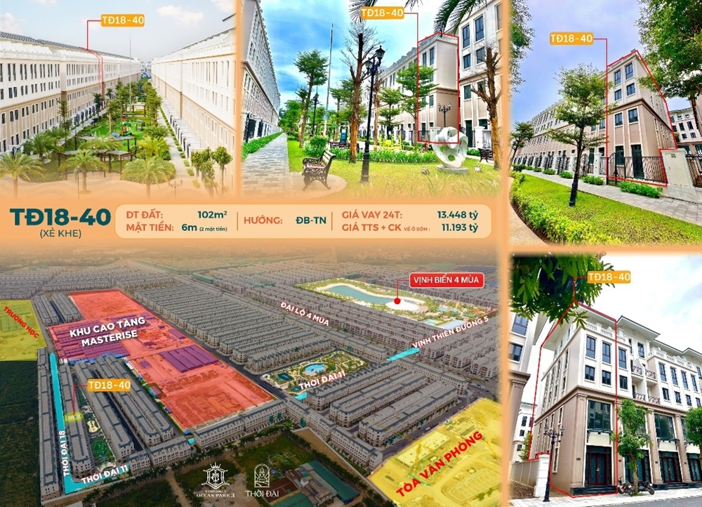 Thời Đại 18 căn số 40 Vinhomes Ocean Park 3 The Crown Hưng Yên