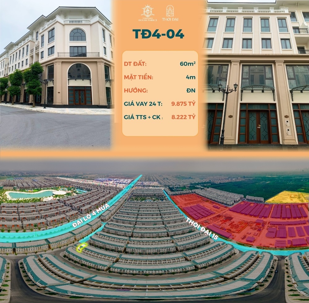 Thời Đại 4 lô 04 Vinhomes Ocean Park 3