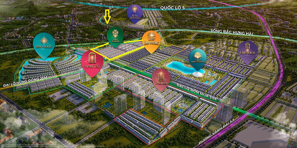 Phân khu Vịnh Xanh Vinhomes Ocean Park 3 Hưng Yên