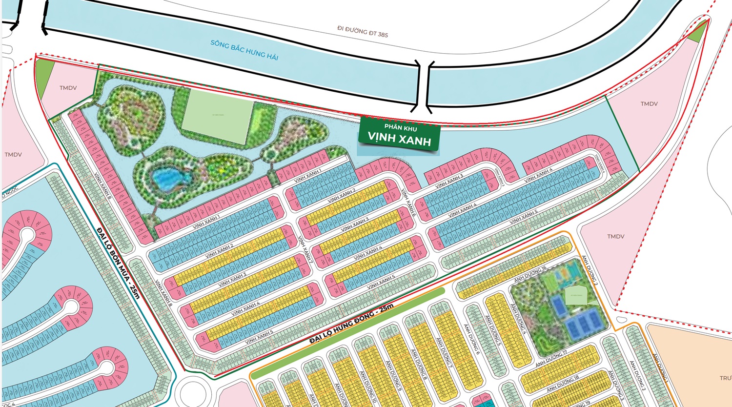 Mặt bằng phân khu Vịnh Xanh