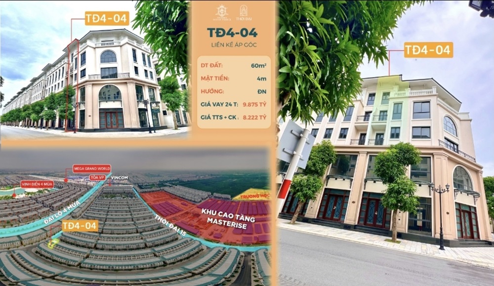 Bán liền kề Thời Đại 4 căn 04 Vinhomes Ocean Park 3 The Crown Hưng Yên