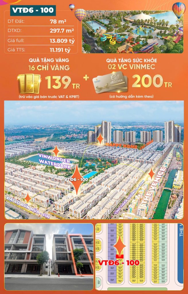 Bán liền kề Vịnh Thiên Đường 6 căn 100 Vinhomes Ocean Park 3 The Crown Hưng Yên
