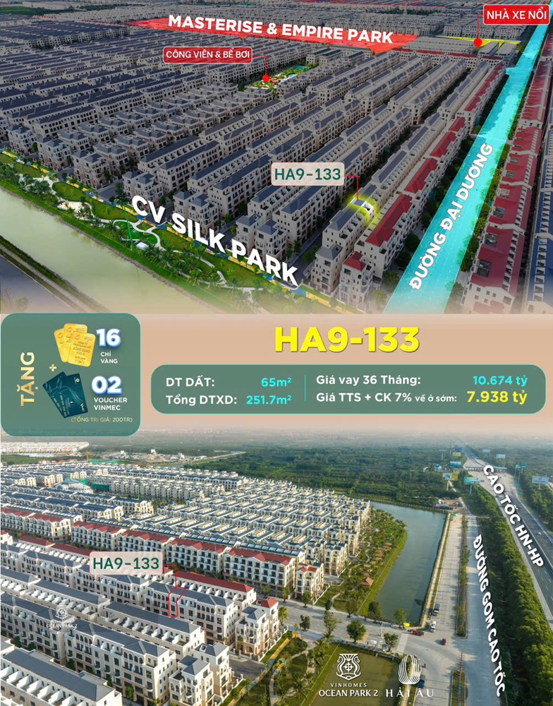 Liền kề Hải Âu 9 căn 133 Vinhomes Ocean Park 2 The Empire Hưng Yên