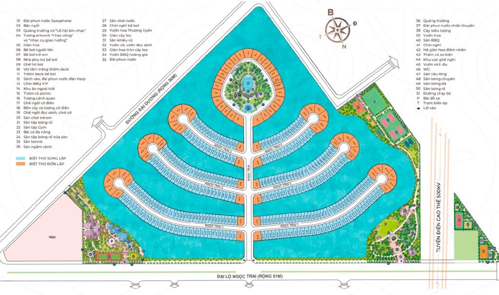 Mặt bằng biệt thự Ngọc Trai Vinhomes Ocean Park 2 The Empire
