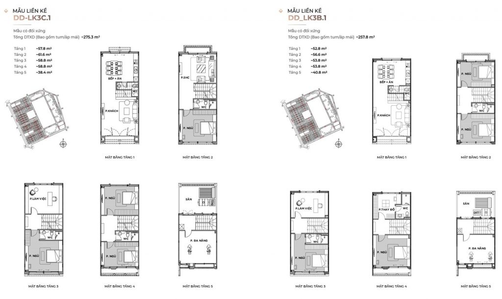 Layout liền kề San Hô Vinhomes Ocean Park 2