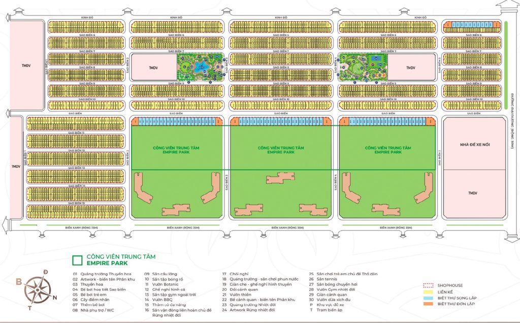 Mặt bằng phân khu Sao Biển Vinhomes Ocean Park 2