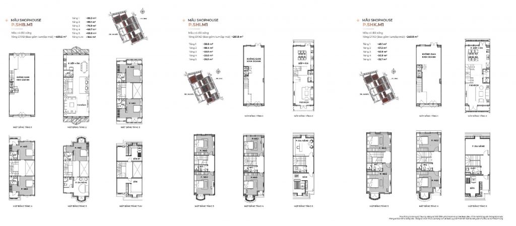 Layout thiết kế Shophouse Sao Biển Vinhomes Ocean Park 2