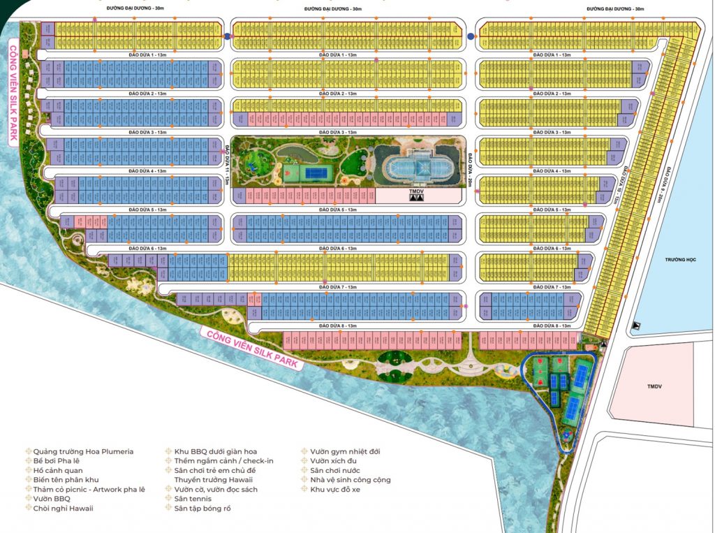Mặt bằng phân khu Đảo Dừa Vinhomes Ocean Park 2 The Empire Hưng Yên
