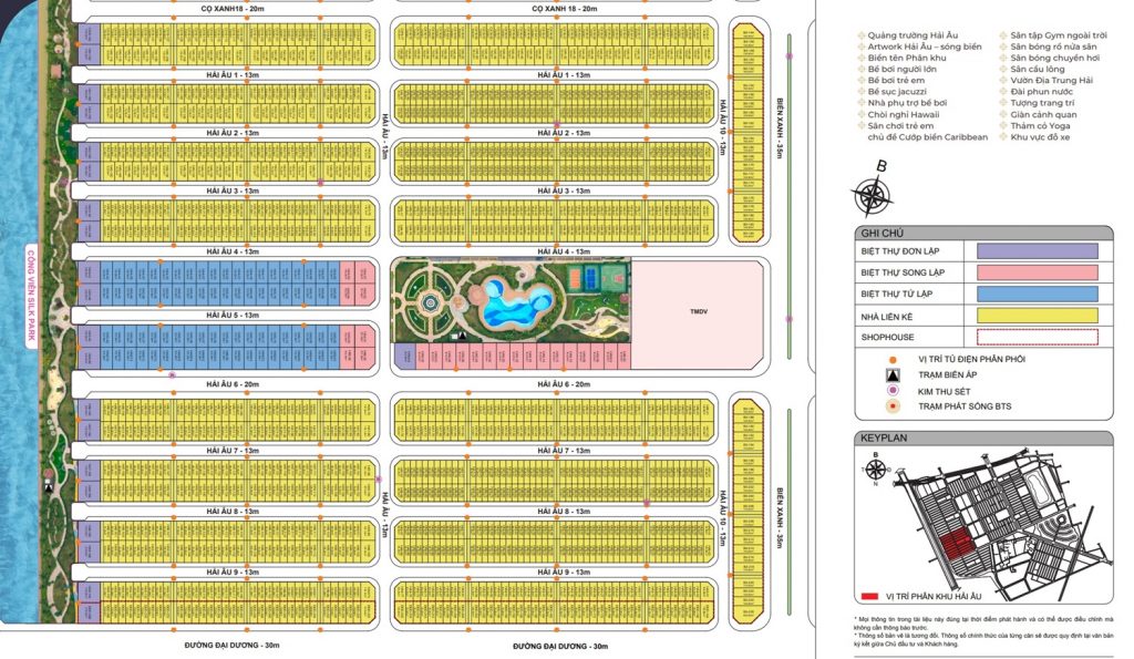 Mặt bằng phân khu Hải Âu Vinhomes Ocean Park 2 The Empire Hưng Yên