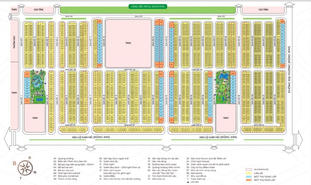 Mặt bằng phân khu San Hô Vinhomes Ocean Park 2 The Empire Hưng Yên